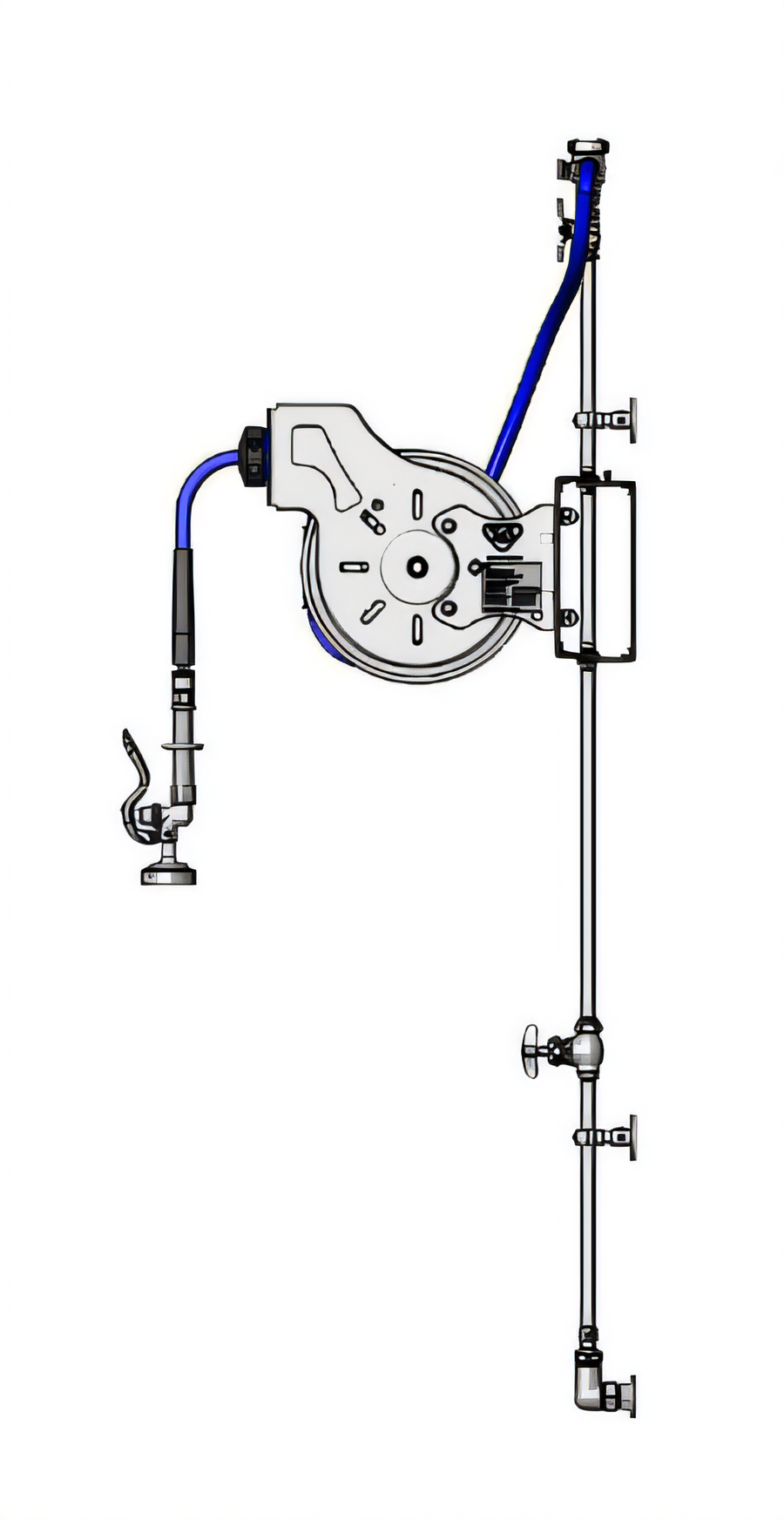 Product image #1 for Open Stainless Steel Hose Reel System with 8-Inch Wall-Mount Faucet and 3/8-Inch x 15-Foot Hose