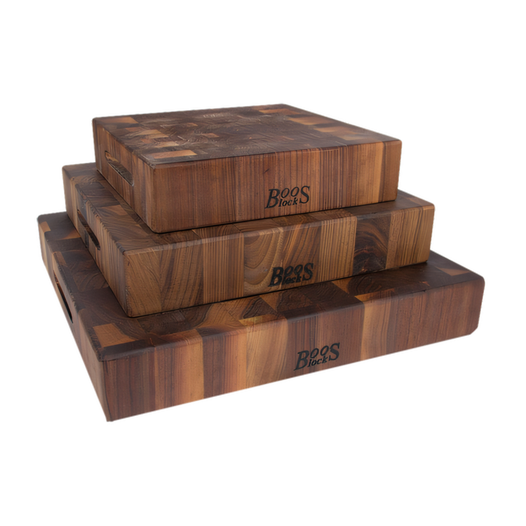 Product image #1 for Boos Block End Grain Walnut Chinese Chopping Block with Hand Grips, 15 x 15 x 3 Inches, Reversible