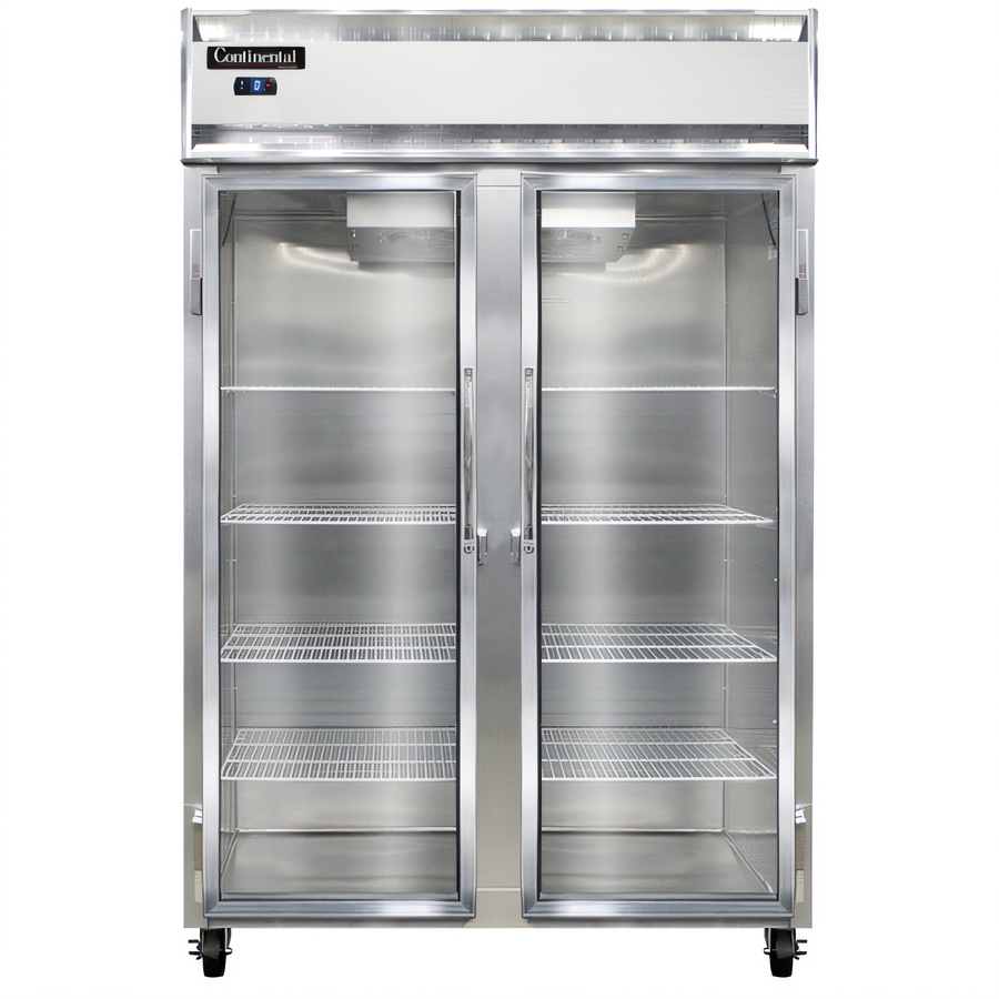 Product image #1 for Continental Refrigerator 2FSNSAGD Two-Section Display Freezer with Narrow Hinged Glass Doors