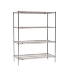 Thumbnail image #1 for Metro Super Erecta SE-246063K4-S-4 Stationary Starter Wire Shelving Unit, 60 x 24 x 63 Inches, 4 Shelves, Gray Epoxy-Coated