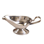 Thumbnail image #1 for American Metalcraft GB500 Stainless Steel 5 oz Gravy Boat with Flat Loop Handle, Tapered Spout & Gadroon Base Case of 48