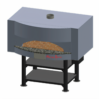 Marra Forni MS68-32W Square Wood-Fired Commercial Pizza Oven with 68 x 32 in Brick Deck and Steel Stand