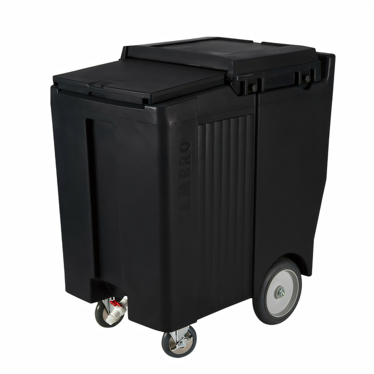 Product image #2 for Cambro SlidingLid Tall Mobile Ice Caddy, 200 lb Capacity, Black