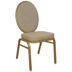 Thumbnail image #1 for JustChair Banquet Collection A97218 Banquet Flex Stacking ide Chair, upholstered solid oval padded flex back, upholstered padded box seat, aluminum