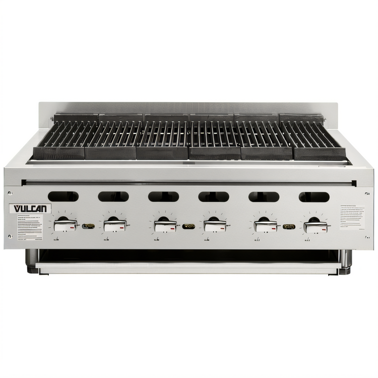 Product image #1 for Vulcan Achiever VACB60-QS Platinum 62-1/8 Inch 11-Burner Radiant Countertop Gas Charbroiler