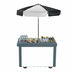 Thumbnail image #1 for Cambro Camcruiser® CVC55 Vending Cart with 1 Full-Size Food Pan Well, Cutting Board, and 60-Inch Umbrella