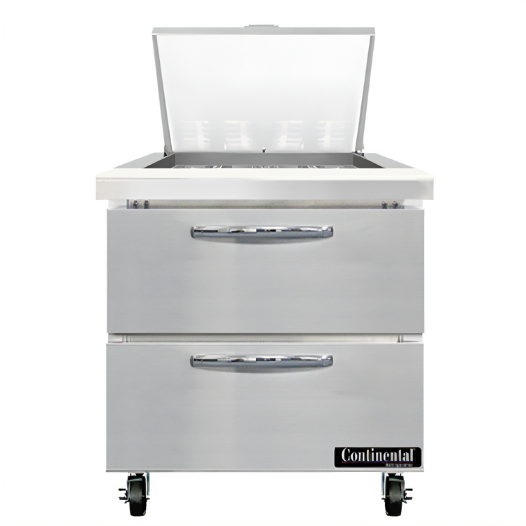 Product image #1 for Mighty Top SW32N12M-D 32" One-Section Refrigerated Sandwich Prep Table with Drawers