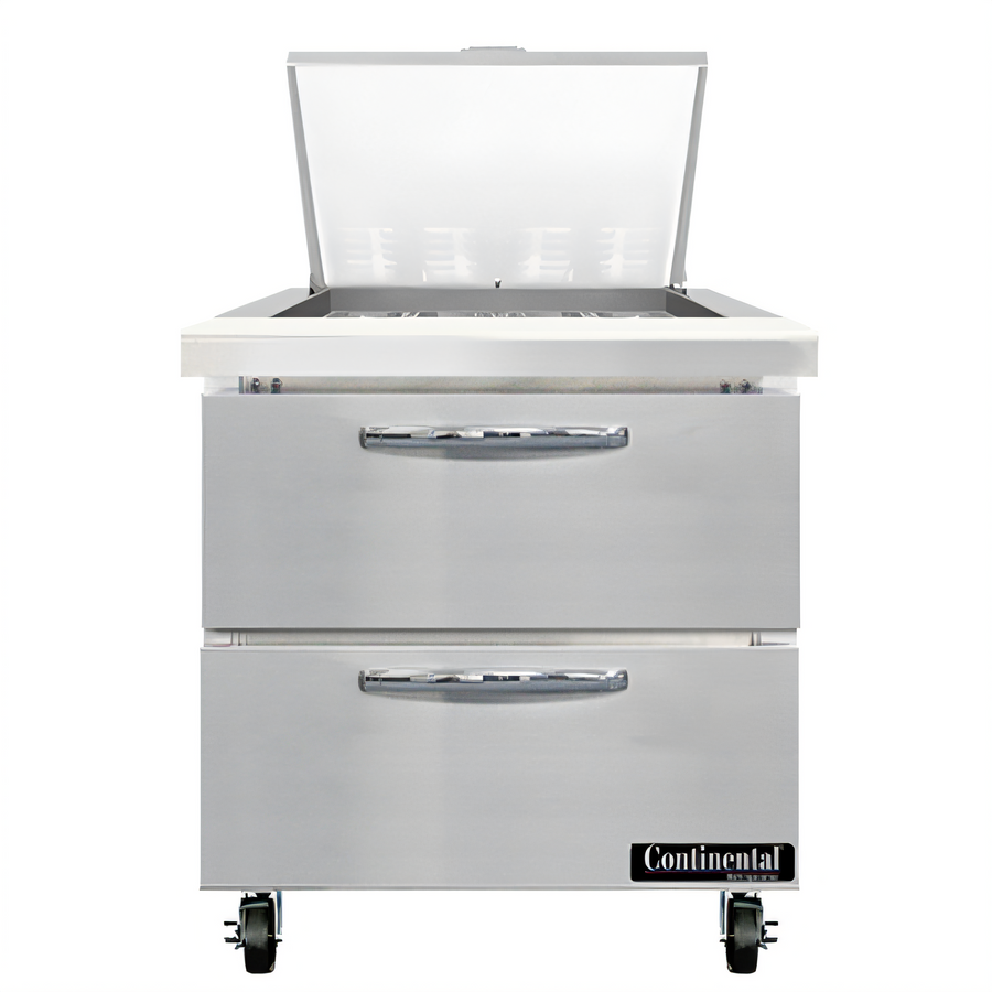 Product image #1 for Mighty Top SW32N12M-D 32" One-Section Refrigerated Sandwich Prep Table with Drawers