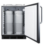 Thumbnail image #1 for Summit Commercial SBC54OSBIADANK Outdoor ADA Kegerator, Built-In/Freestanding, Dual Tap, 304 Stainless Steel, 2 x 1/6-Barrel Keg Capacity