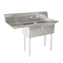 Thumbnail image #1 for 2-Compartment 18-Gauge 304 Stainless Steel Pot Sink with Left Drainboard and Galvanized Legs