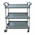 Thumbnail image #1 for Gray Polypropylene Bussing Cart with 3 Tray Shelves and 330.6 lb Capacity