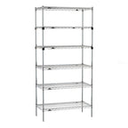 Thumbnail image #1 for Metro Super Erecta SEZ-183674C-S-42 6-Tier Chrome Wire Shelving Unit, 36"W x 18"D x 74"H, Stationary Starter