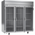 Thumbnail image #1 for Beverage-Air Horizon Series HF3HC-1G Three-Section Glass Door Reach-In Freezer, 69.1 Cu. Ft., Top-Mounted Self-Contained