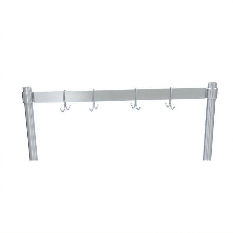 Product image #1 for BK Resources 60-Inch Table-Mounted Pot Rack Add-On Bar with Stainless Steel Double Hooks