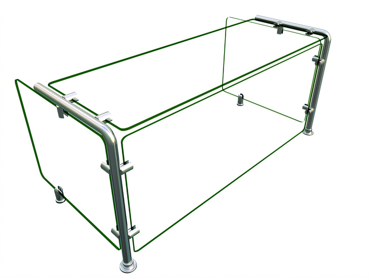 Product image #1 for Hatco Flav-R-Shield Single-Sided Full-Service Pass-Over Sneeze Guard, 36 x 18 x 17.25 Inches