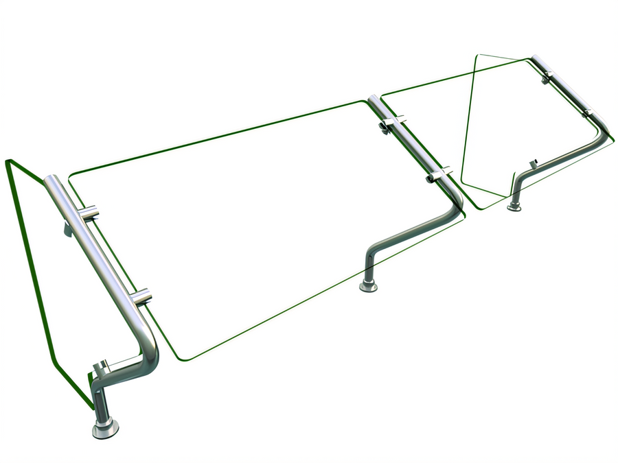 Product image #1 for Hatco Flav-R-Shield ES67-60 Self-Service Single-Sided Glass Food Shield, 60 Inch Wide