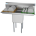 Thumbnail image #1 for KoolMore 45-Inch One-Compartment Commercial Stainless Steel Sink with Dual Drainboards and Backsplash