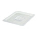Thumbnail image #1 for Winco Poly-Ware Clear 1/2 Size Solid Polycarbonate Food Pan Cover with Handle