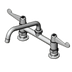 Thumbnail image #1 for Equip 8-Inch Deck Mount Mixing Faucet with 8-Inch Swing Nozzle and Wrist Handles