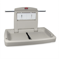Rubbermaid Commercial Sturdy Station 2 Platinum Baby Changing Station with Open Large Deep Bed