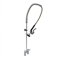 OptiFlow Deck Mount Pre-Rinse Assembly, 4-Inch Centers, Triple-Ply Hose, 12-Inch Wall Bracket