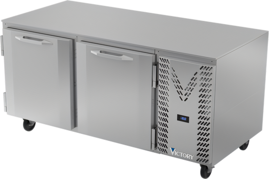 Product image #1 for Victory Refrigeration VUF67HC Two-Section Undercounter Freezer, 67-1/8 Inch Wide, Side-Mounted Self-Contained Refrigeration