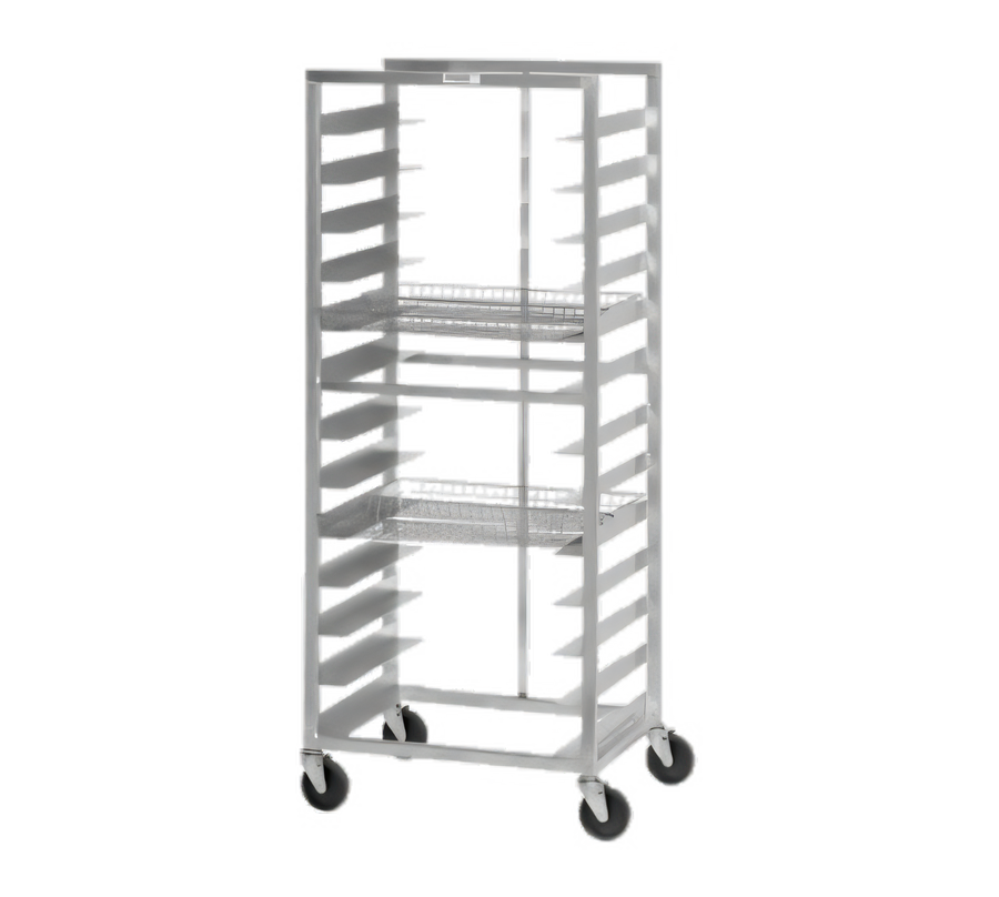 Product image #1 for Channel Manufacturing 486DD Mobile Aluminum Donut Basket Rack, End Load, 13 Levels, 5-Inch Swivel Casters