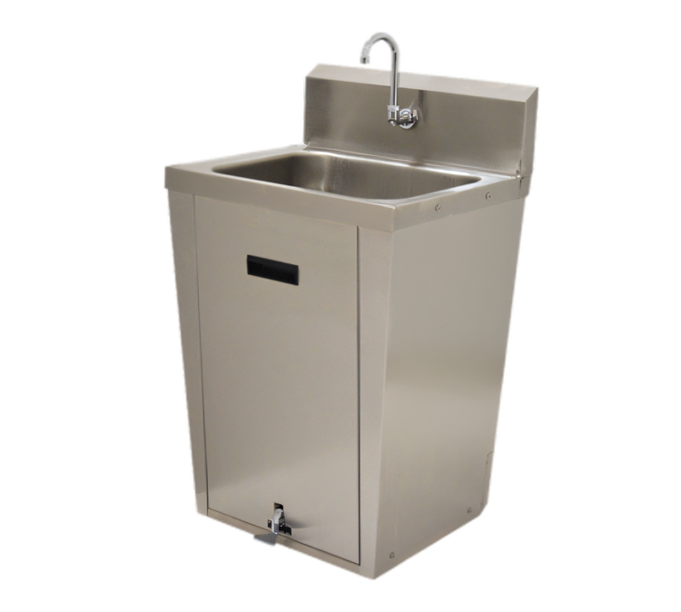 Product image #1 for Advance Tabco Pedestal-Mounted Hand Wash Sink with Gooseneck Faucet and Foot Pedal Valve