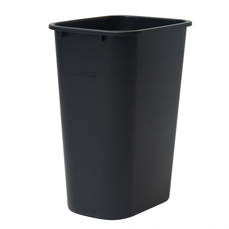Product image #1 for Winco 41-Quart Black Rectangular LDPE Wastebasket