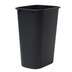Thumbnail image #1 for Winco 41-Quart Black Rectangular LDPE Wastebasket