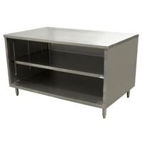 BK Resources CST-3660 60 In. x 36 In. Stainless Steel Chef Table with Open Front Cabinet Base