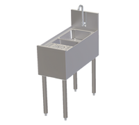 Perlick Tobin Ellis Signature 12-Inch Freestanding Single-Bowl Underbar Utility Sink with Glass Rinser and 6-Inch Backsplash