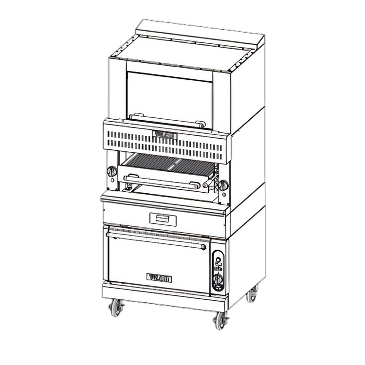 Product image #1 for Vulcan V Series Heavy Duty 36-Inch Gas Upright Broiler with Cabinet Base and Warming Oven