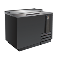 Serv-Ware 36-Inch Bottle Cooler, 10 Cu. Ft., Black Painted Steel, Side-Mounted Compressor