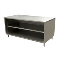 BK Resources Open Front Stainless Steel Chef Table Cabinet Base, 72 x 36 x 34-3/4 Inches