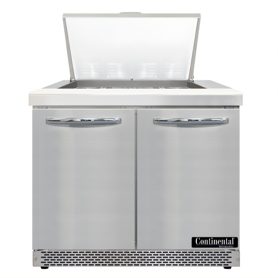 Product image #1 for Continental Refrigerator D36N12M-FB Designer Line 36" Two-Section Mighty Top Sandwich Unit