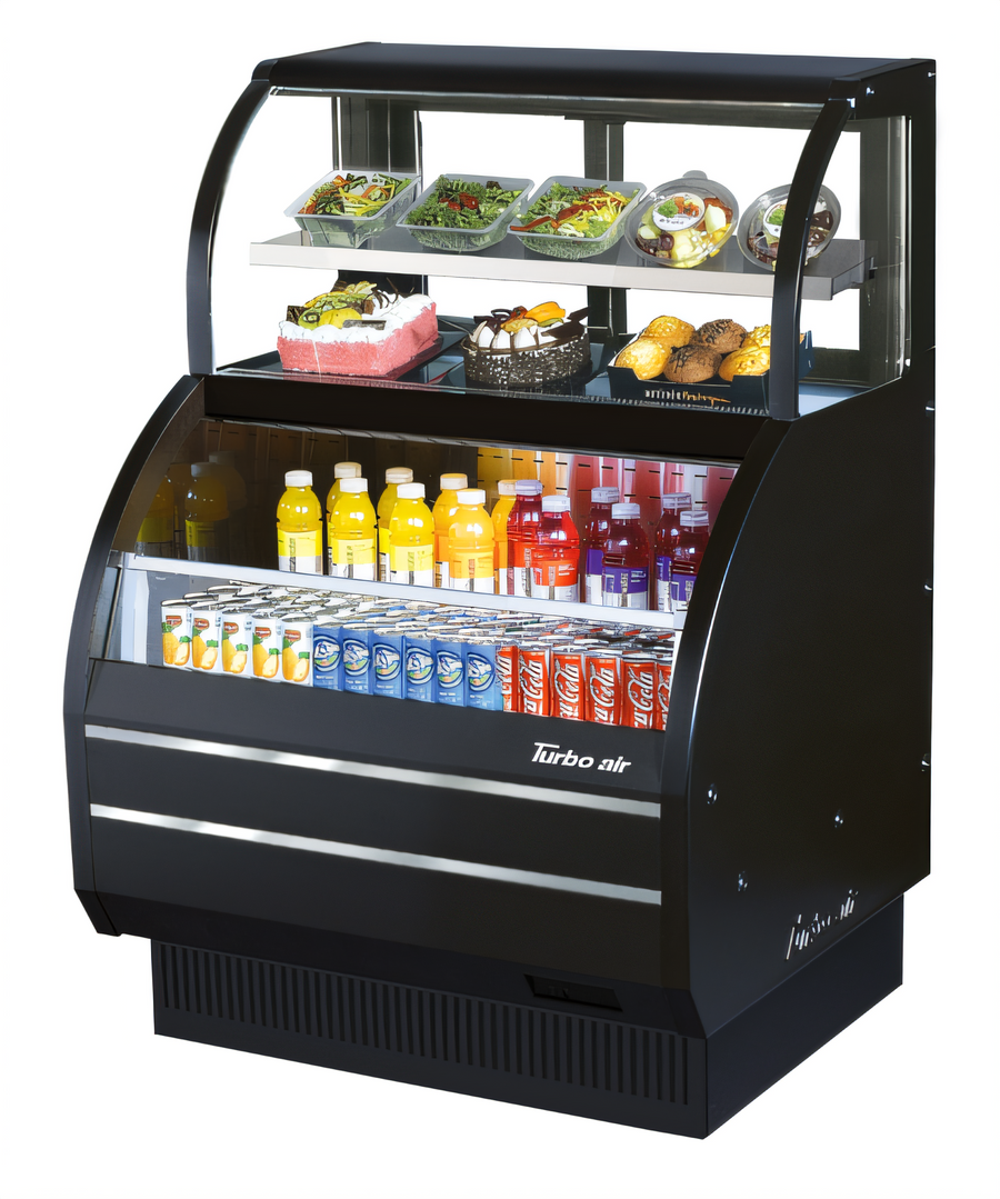 Product image #1 for Turbo Air Self-Contained Open Display Merchandiser Combination Case with Refrigerated Top Shelf, 38-7/8 Inch Horizontal Case