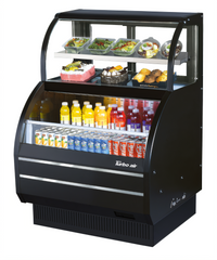 Turbo Air Self-Contained Open Display Merchandiser Combination Case with Refrigerated Top Shelf, 38-7/8 Inch Horizontal Case