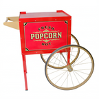 Thumbnail image #1 for Winco Benchmark 30010 Antique-Style Popcorn Machine Cart/Trolley, Red, 38"W x 23"D x 33"H