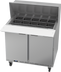 Thumbnail image #1 for Beverage-Air 36-Inch 2-Section Mega Top Refrigerated Prep Table with 15-Pan Opening