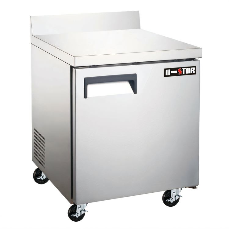 Product image #1 for U-STAR 27-Inch Stainless Steel Worktop Refrigerator, 1 Door, 5.5 Cu. Ft., Rear-Mounted Self-Contained