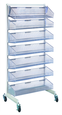 Quantum Mobile Single-Sided Partition Wall Starter Unit with 7 Baskets, 36W x 26D x 74H