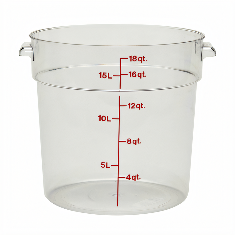 Product image #1 for Cambro Camwear Round Polycarbonate Food Storage Container, 18 Qt, Clear, Container Only