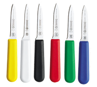 Mundial 3-1/4-Inch Chef's Style Paring Knife, High-Carbon Stainless Steel Blade, Polypropylene Handle, Assorted Colors
