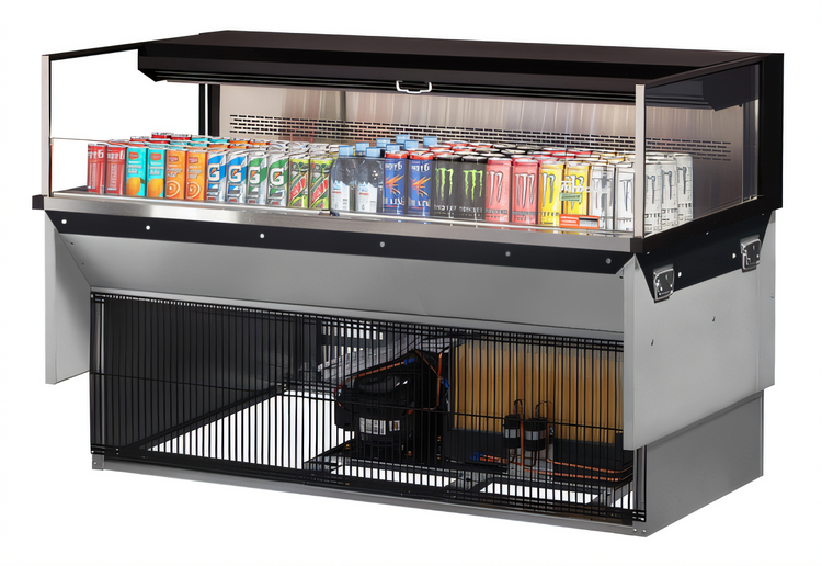 Product image #1 for Turbo Air 60-Inch Low Profile Drop-In Horizontal Open Refrigerated Display Case, Deck Only, 8 Cu. Ft., Self-Contained