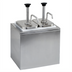 Thumbnail image #1 for Winco 2-Pump Countertop Stainless Steel Condiment Dispenser with 2 Inserts