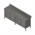 Thumbnail image #1 for John Boos Enclosed Base Work Table with Hinged Doors, 84 x 24 Inches, 16-Gauge Stainless Steel Top, 5-Inch Backsplash