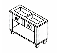DineXpress DXP2HFSL 2-Well Electric Slimline Mobile Hot Food Counter