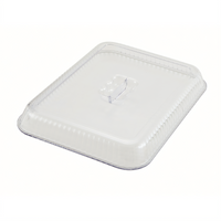 Winco Clear Fluted Snap-On Cover for 13 x 10 Inch Deli Crock