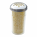 Thumbnail image #1 for American Metalcraft 3319 12 oz Clear SAN Plastic Cheese Shaker with Stainless Steel Extra-Large-Hole Top Case of 72